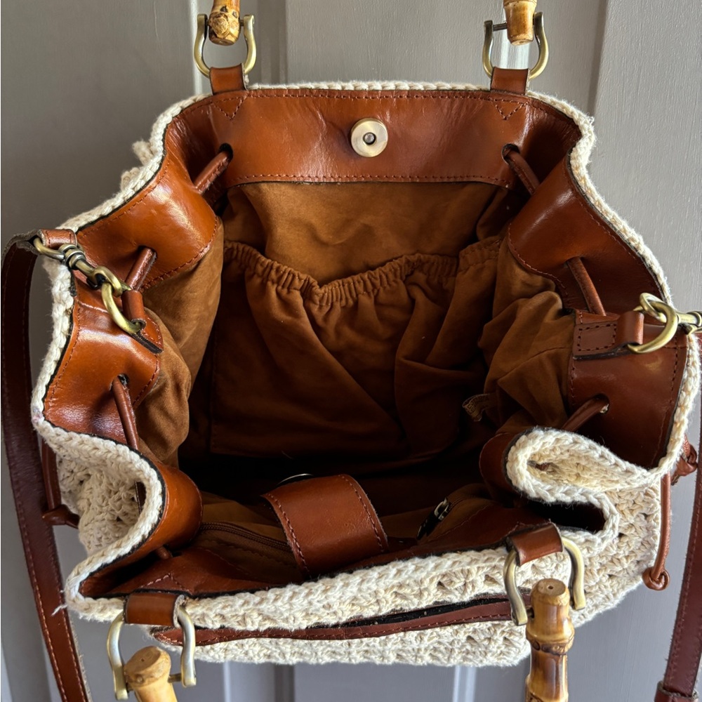 Patricia Nash Crocheted Crossbody with Bamboo Handle - Picture 3 of 6
